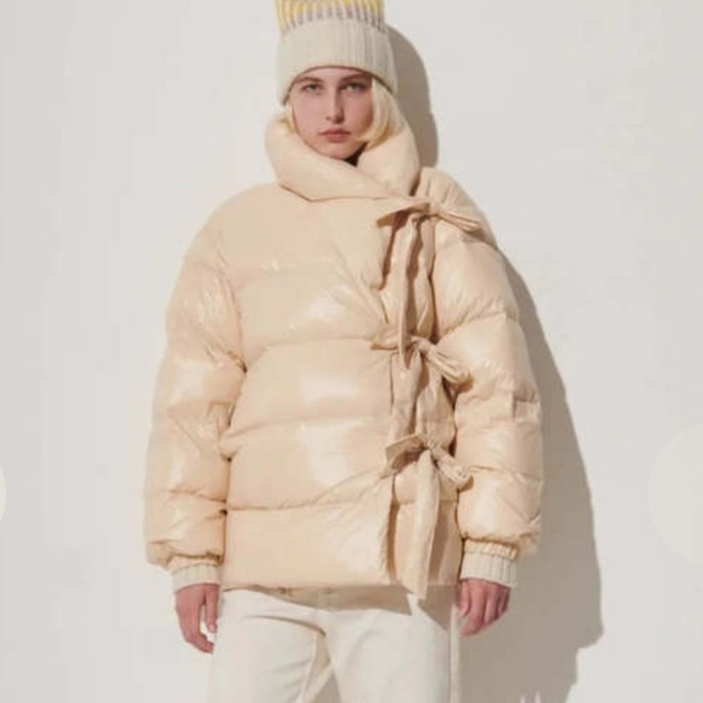 Women's Cream Puffer Jacket In Oyster